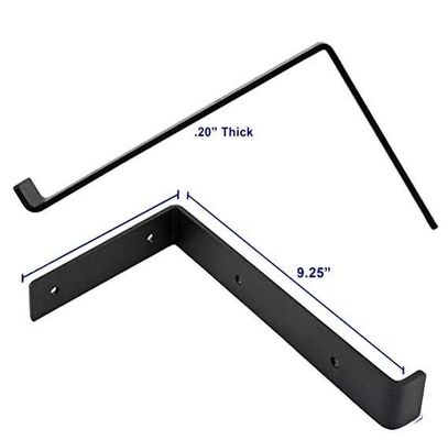 Ağır Güçlü 5 6 7 8 9 Inch Siyah Toz Kaplama Metal Bracket L Yüzen Duvar Raf Brackets