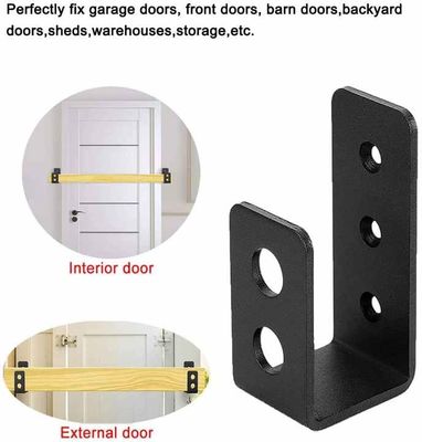 OEM Custom Black Powder Coated Stamping Metal U Şekilli Kapı Barikat Brackets