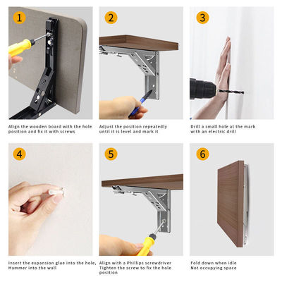 Yüzen raf Montaj Brackets Hava kondisyonu Duvar Asılı Üçgen Kabine için katlanabilir Metal Bracket