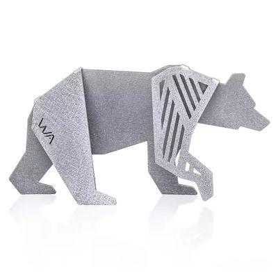 OEM Özel Metal Parçalar Kişiselleştirilmiş Lazer Kesim Eğme Bakır Origami Boğa Heykel Modern Metal Sanatı